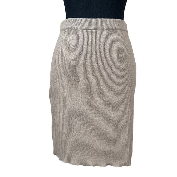 Express Tricot Taupe/Neutral Bodycon Knit Pencil Skirt Size L - Picture 1 of 7